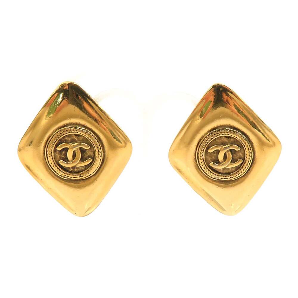 Chanel Cc Logo Clip-On Earrings Gold- #312579C63B
